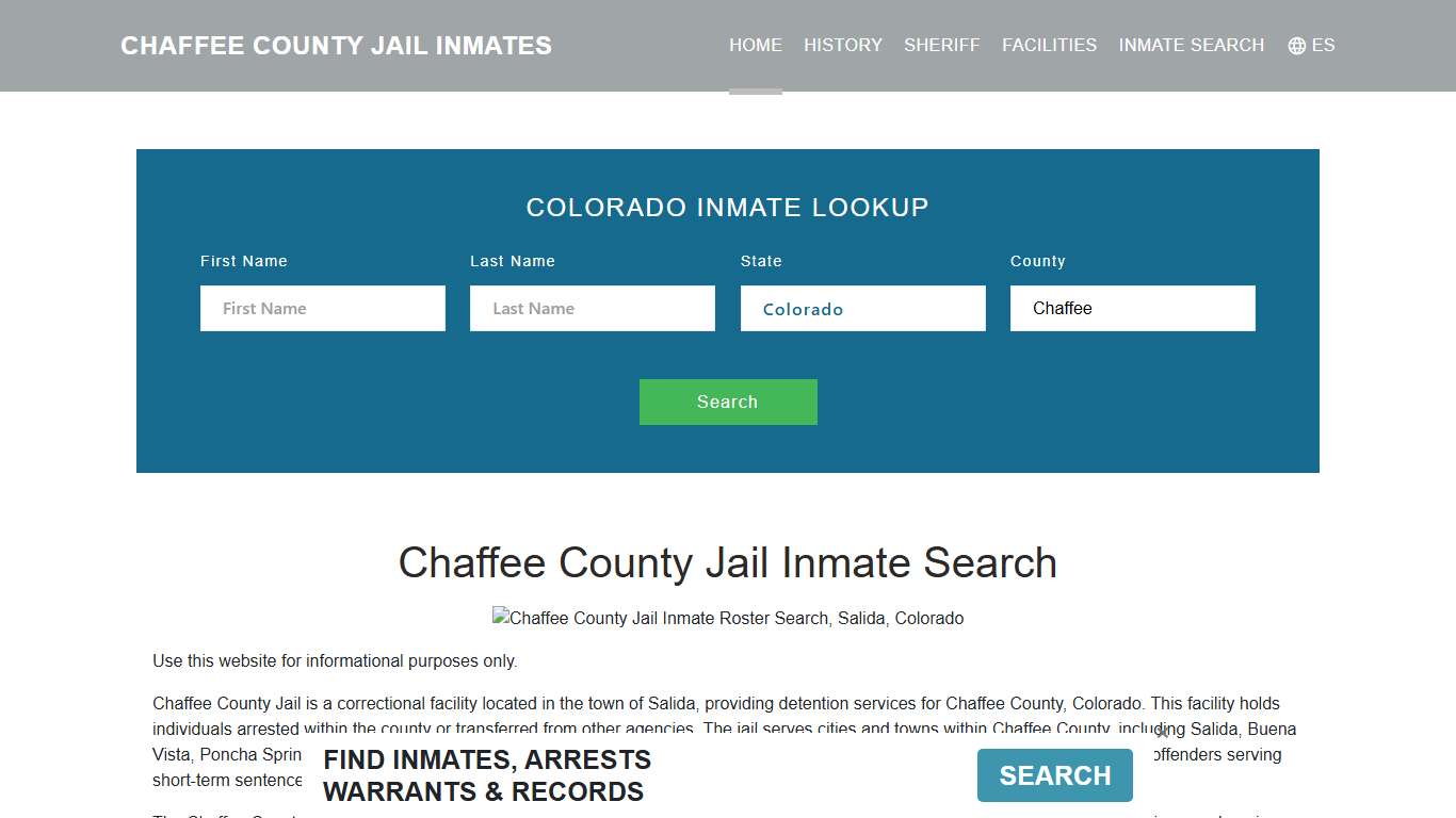 Chaffee County Jail Inmate Roster Lookup, Salida, CO